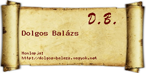 Dolgos Balázs névjegykártya