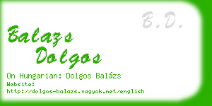 balazs dolgos business card