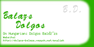 balazs dolgos business card